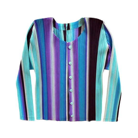 RARE Pleats Please Issey Miyake gradient cardigan - Picture 1 of 8